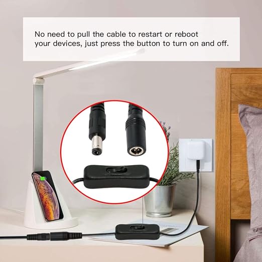 ChenYang DC Power Switch Extension Cable DC 5.5x2.1mm Male to Female - Image 2