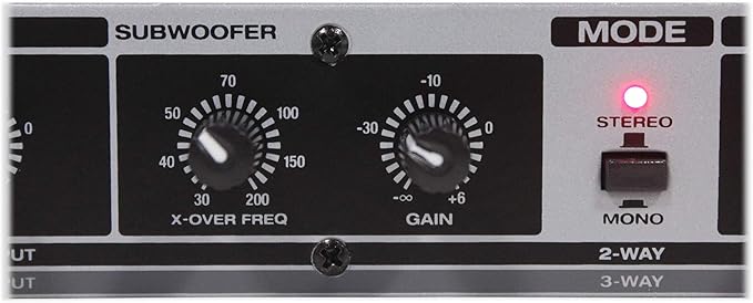 Rockville RX230 2-Way Stereo/3-Way Mono Crossover, XLR Input/Output, Adjustable Crossover Range, 24 dB/Octave Filters, Rack-Mountable for DJs and Live Sound