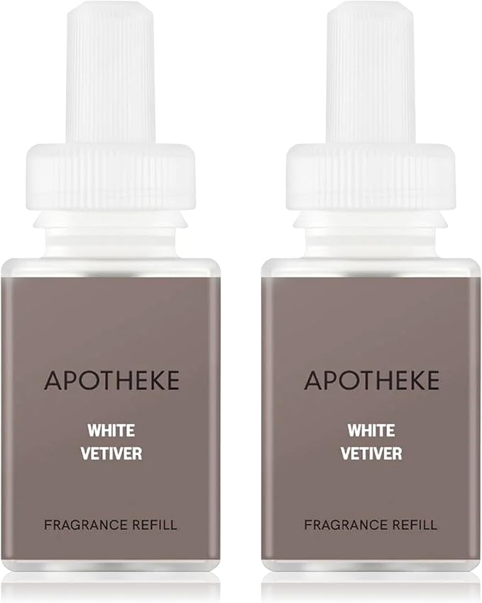 Pura Smart Home Plug-in Diffuser Refills by Apotheke, (White Vetiver, 2-Pack) - Pura Fragrance Refills - Long-Lasting Aromatherapy Air Freshener Fragrance Products with Perfume-Grade Essential Oils
