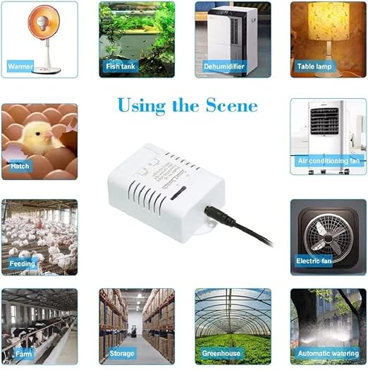 MHCOZY WiFi Temperature Controller Sensor Module, Tuya app Wireless Remote 16A Smart Switch with Energy Consumption Monitoring,Compatible with Alexa Google