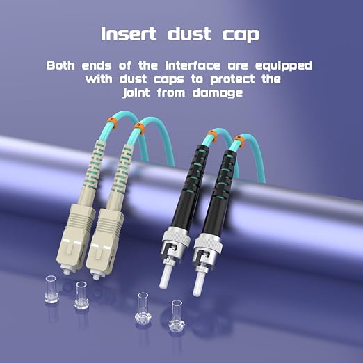 Fiber Patch Cable OM3 SC/UPC to ST/UPC 8ft/2.5meters, 10Gb/Gigabit MultiMode - Image 6
