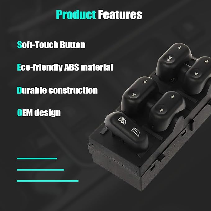 Master Power Window Control Switch for 2004-2008 Ford F-150, 03 04 05 06 Expedition, 03-08 Ford Crown Victoria/Mercury Grand Marquis, 06 07 08 Lincoln Mark LT, 03-04 Marauder 5L1Z-14529-AA