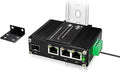 3 Ports Mini Industrial Gigabit Ethernet Switch 10/100/1000Mbps RJ45, by Zhpuostd