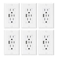 ELEGRP USB Outlets, 15 Amp Wall Outlet with 3 USB Ports, Dual USB C Ports Outlets, TR Tamper-Resistant USB Outlets Receptacles, Wall Plate Included, UL/CUL Listed, 6 Pack, White