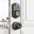 AkaGear DS10 Keyless Entry Door Lock with Door Knob, Fingerprint Door Lock, Electronic Keypad Deadbolt, Smart Door Lock, Smart Locks for Front Door, Auto-Lock - Oil Rubbed Bronze