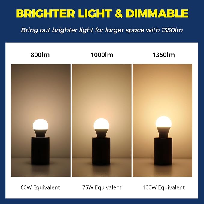 Lightinginside Smart Light Bulbs 100W Equiv., 1350LM 11W Smart Bulb Works with Alexa/Google Home/Smart Life, A19 E26 RGBCW Color Changing, No Hub Required, 2.4G WiFi Bluetooth Bulb, ETL Listed, 1PC