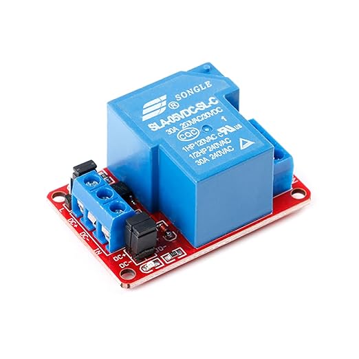 JESSINIE 5V 30A Relay Module, 1 Channel, Optocoupler Isolation, High/Low Trigger for Automation Control