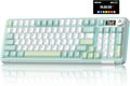 SOLAKAKA A99 Pro Wireless Mechanical Keyboard with BT5.0/2.4GHz/USB-C, LCD Screen & Metal Knob, Gasket-Mounted Gaming Keyboard, Full Hot-Swappable, RGB Creamy Keyboard for Win/Mac