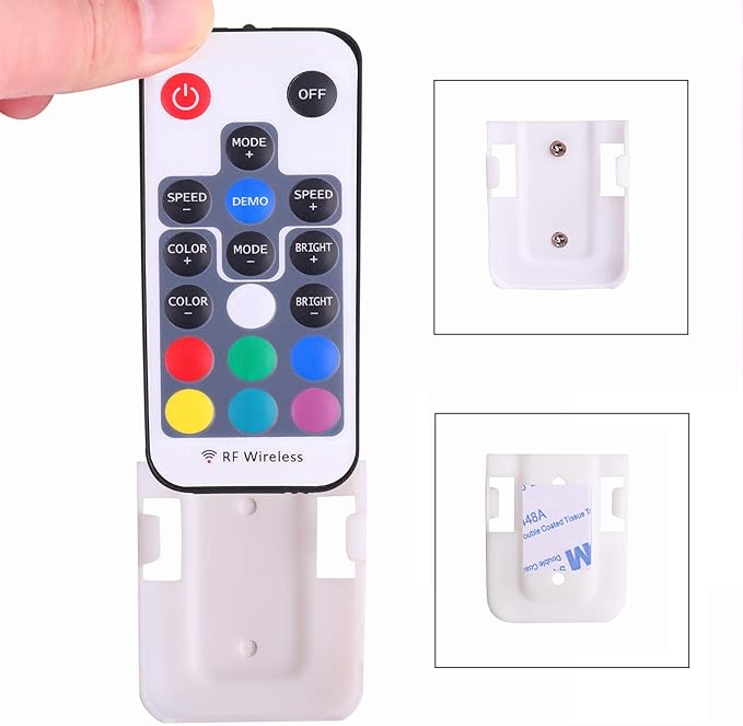 Mini Remote Controller for RGB Color LED Strip Lights, RF Dimmer for 12V DC LED Ribbon, LED Neon Sign, Wireless Remote Control for Dimmable 3528 5050 Under Cabinet Puck Lights(RGB)