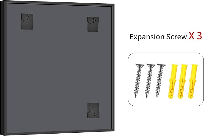 Bathroom Mirror, 42 x 36 Inch Brushed Black Rectangle Mirror, 0.6" Thickened Deep Frame Mirrors for Wall Over Sink, Shatterproof Tempered Glass, Antirust, Horizontally or Vertically
