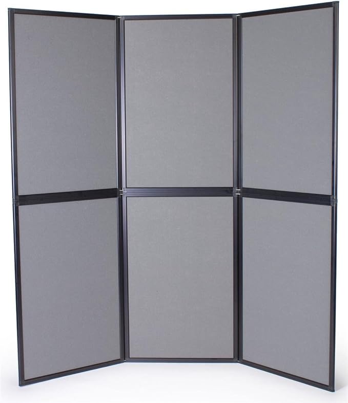 Panel Displays, 6 Panels - Grey Hook & Loop Receptive Fabric - 70-7/8" Tall