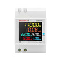 6IN1 Single Phase Energy Meter Din Rail Electricity Usage Monitor AC 40-300V 100A Voltmeter Ammeter Watt Kwh Frequency Power Meter Built-in CT 110V