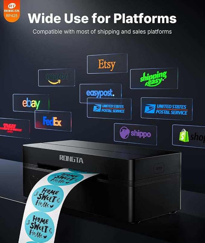 Rongta Bluetooth Shipping Label Printer, Wireless 4x6 Thermal Label Printer - Image 5