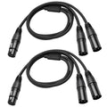 2 Pack XLR Splitter Cable,1 Female to 2 Male,5 FT Stereo Mic to L&R Audio Y-Splitter Cable