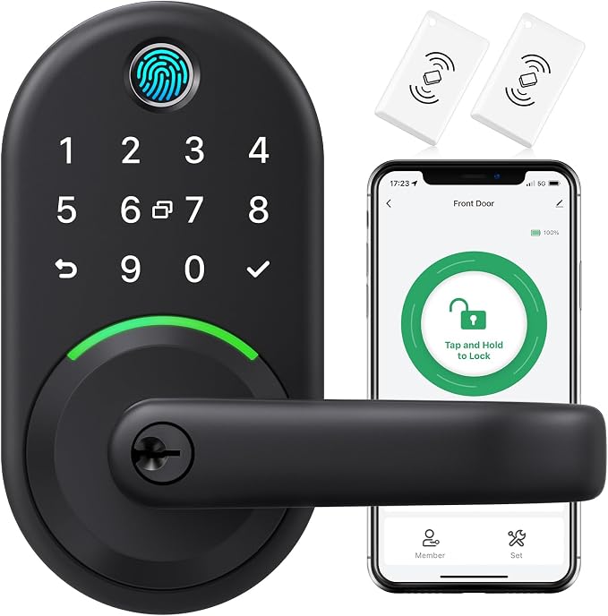 Smart Door Handle Lock with Keypad: Yamiry Fingerprint Smart Knob by YAMIRY