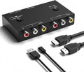 ZUZONG 2 RCA to HDMI, 1080P 2 Way RCA Composite CVBS AV Switch to HDMI Video Audio Converter Adapter Supporting 4:3/16:9, for PC Laptop Xbox PS2 PS3 N64 NGC SNES WII VHS VCR Camera DVD