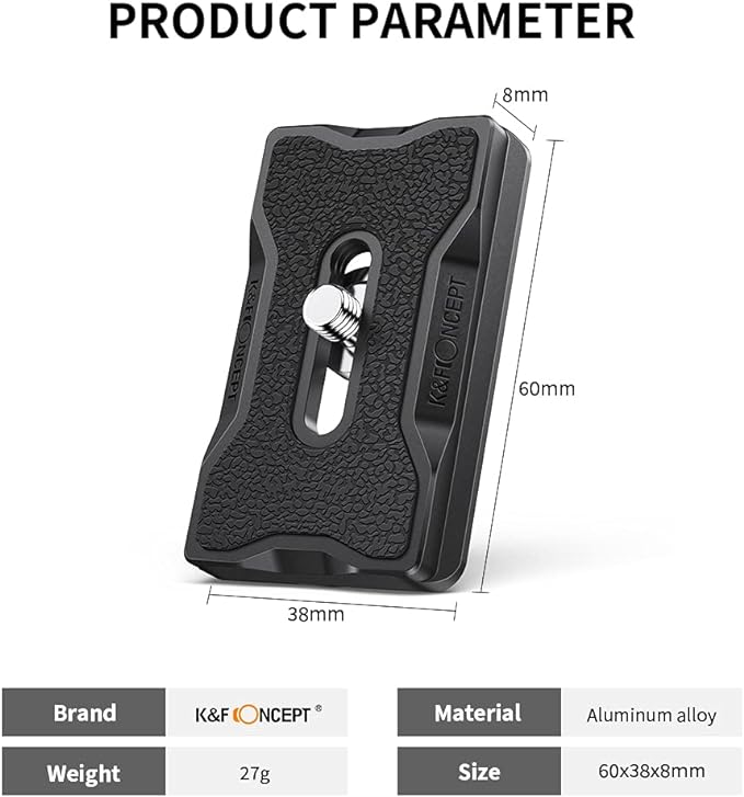 K&F CONCEPT K-28 Camera Tripod Quick Release Mounting Plate - Image 3