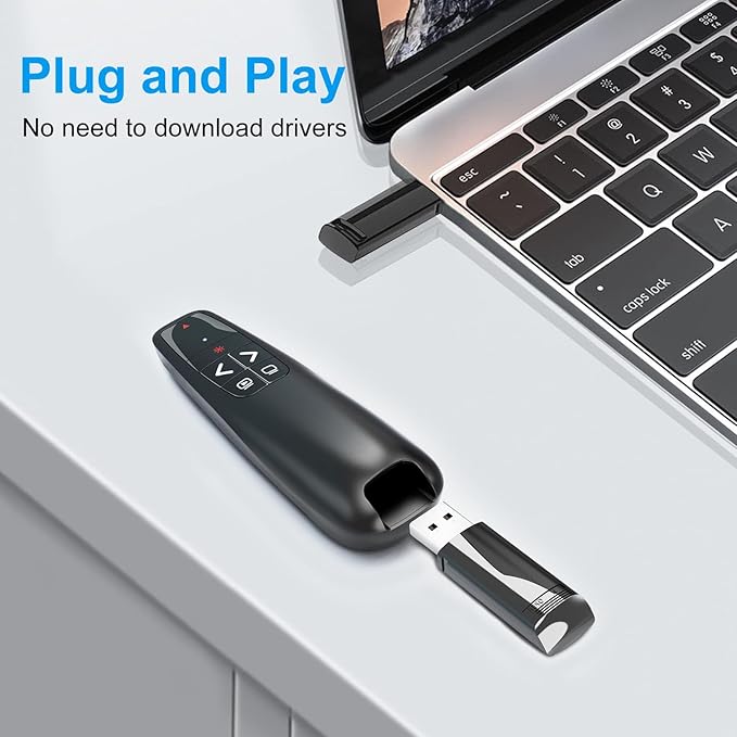 (4 Units) Wireless Presenter Remote, Clicker for Laptop PowerPoint Presentations Pointer, RF Computer Clicker for Presentations Remote, Slideshow/Smartboard/College/Classroom/PPT Clicker