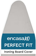 Encasa XO Ironing Board Cover and Pad 42"x14" - 4mm Felt Medium Iron Board Cover with Padding - Heat Resistant, Stain-Safe Dye, Non Slip Elastic Bungee Cord Tightening Iron Table Cover Light Grey