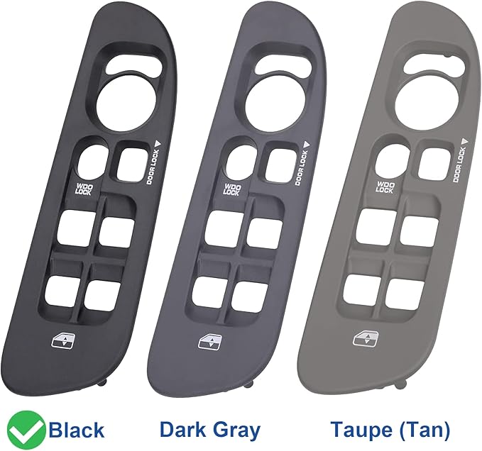 Obaee Driver & Passenger Door Window Control Switch Panel Bezel Compatible with 2002-2009 Dodge Ram 1500 2500 3500 Front Right & Left Window Button Border Trim, Black
