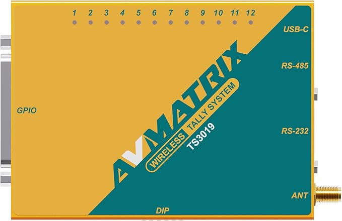 AVMATRIX TS3019-6 200 Meter Wireless Multi-Camera Tally System with 1x Tally Box and 6X Tally Lamps
