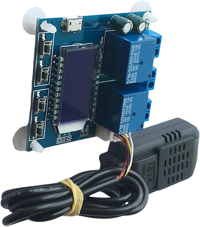 Double Output Digital Display Temperature Humidity Control Module Easy Read -20 to 60℃ Precisions Control Module Board Industrial Temperature Regulator