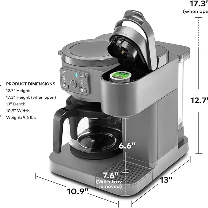 K Duo Coffee Maker for Hot and Iced Drinks, Single Serve KCup Pod Brewer and 12 Cup Carafe Drip Coffee Pot, 60oz Water Reservoir,Pause & Pour Feature, Perfect for Home & Office Use