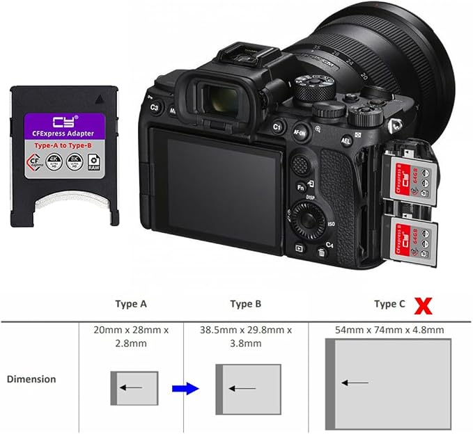 CFexpress Type-A to Type-B Memory Card Kit Case CFE CFA to CFB Adapter - Image 5