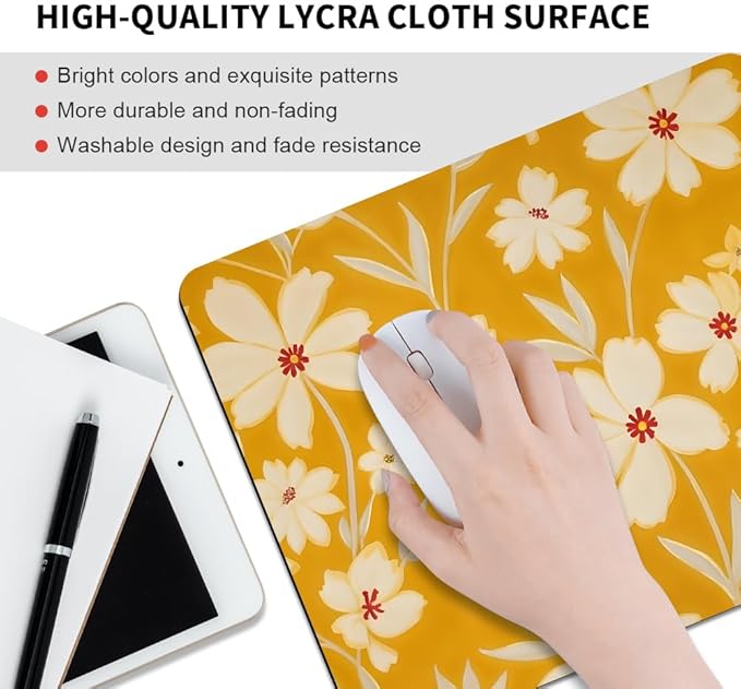 Sunday Market Square Mouse pad, Texture, Waterproof, Anti Slip Rubber Base, Computer Mouse pad, Laptop Mouse pad