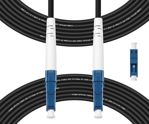 Fibergaga-15M OS2 LC to LC Fiber Optic Cable Outdoor Armored, Single Mode by Fibergaga