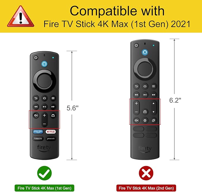 CaseBot Remote Case for Fire TV Stick HD/4K/4K Max (1st Gen)/Fire TV Stick (3rd Gen)/Lite - Anti-Slip Shockproof Silicone Cover for Alexa Voice Remote (2nd & 3rd Generation) (Purple Glow in The Dark)