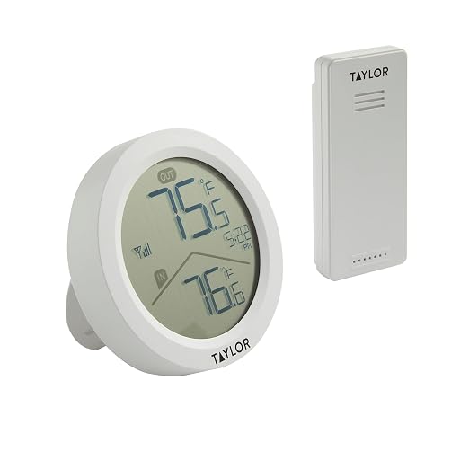 Taylor Digital Wireless Round Indoor Comfort Level Thermometer and Clock - Image 9