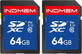 64GB SD Card 2Pack, High Speed up to 90M/S, C10/U3/V30, SDXC UHS-I Memory Cards by elecacc