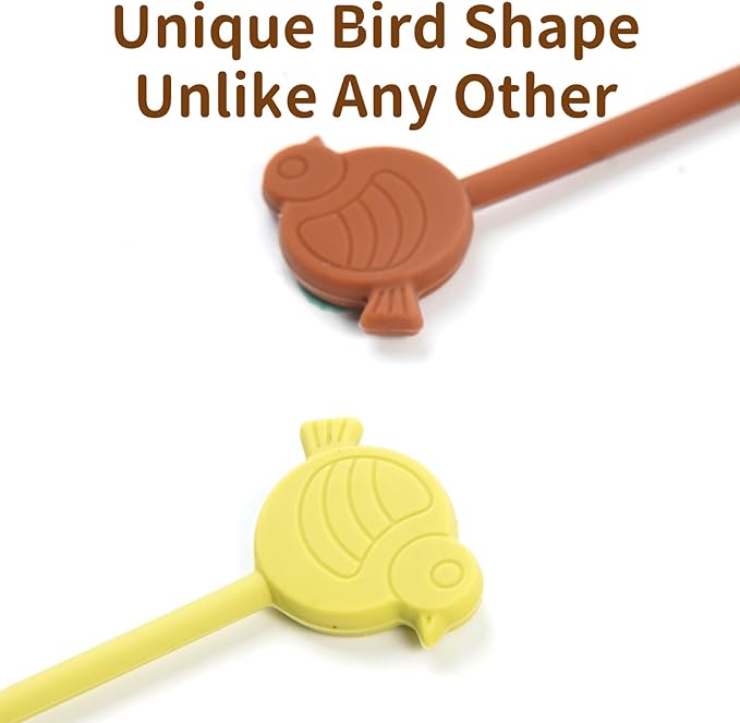 SOLIDATOR Playful Bird Magnetic Cable Ties – 24 Pack, Reusable Silicone Cord Organizers for Home & Office, Strong Magnetic Hold, Assorted Colors, Ideal for Cable Management & Gift Idea