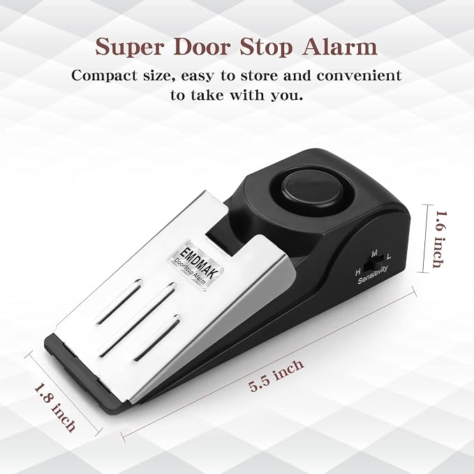 EMDMAK Door Stop Alarm with 120DB Siren Door Stop - Image 6