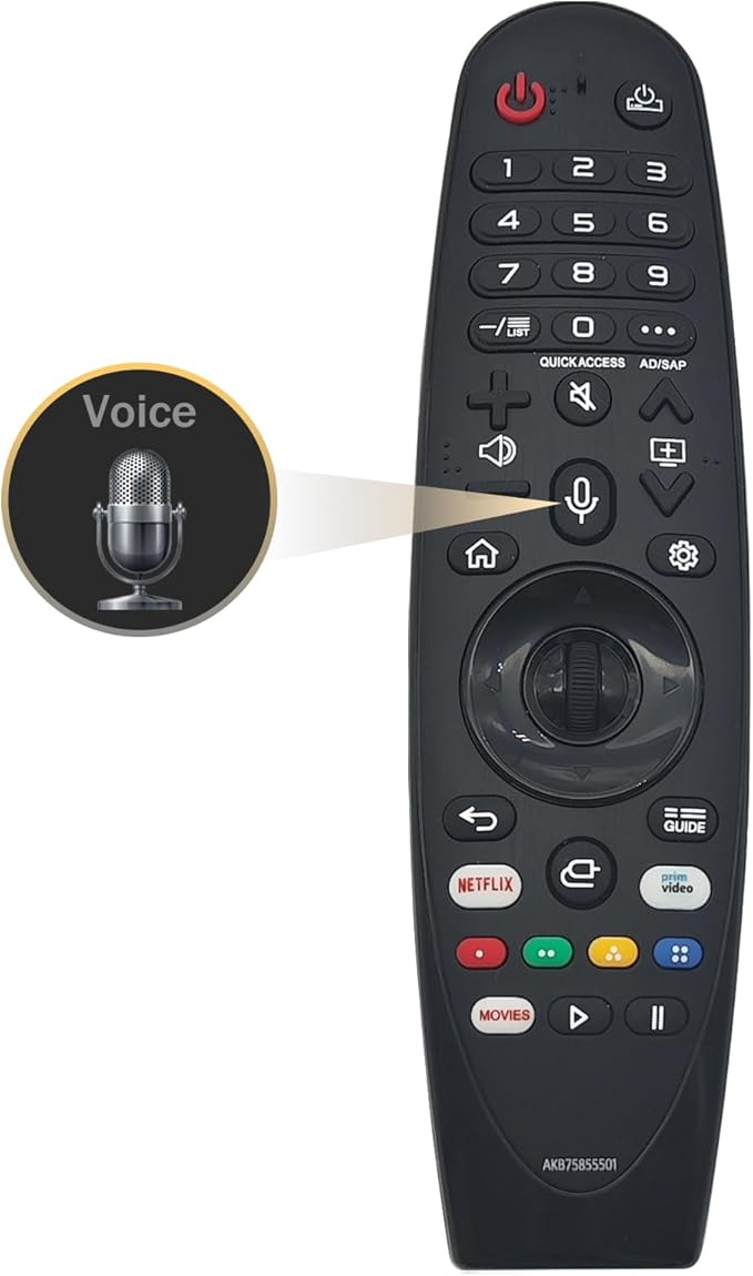 AKB75855501 AN-MR20GA for LG TV Remote, OLED QNED NanoCell 4K UHD Voice Magic Remote Control, Replace for LG TV Control AN-MR650, AN-MR19BA, AN-MR18BA, with Netflix Prime Keys, Pointer Function