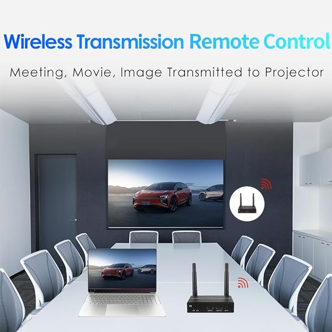 EXVIST 100M 4K@FPS HDMI Wireless Extender Transmitter Receiver W/HDMI Loop-Out, Up to 328ft, IR Support, Suitable for Transmitting Video from Laptop, PC, YouTube, PS4 to HDTV or Projector