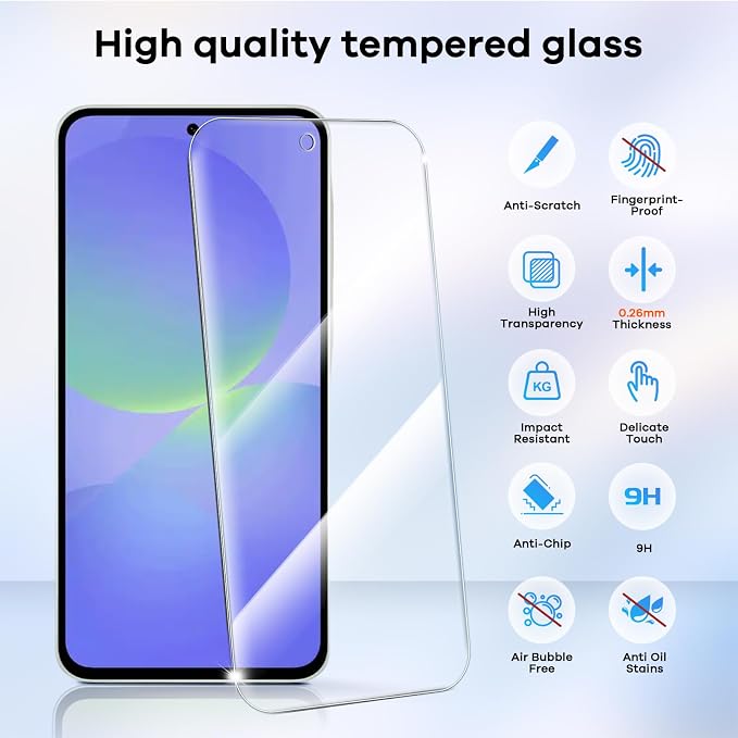 4+4 Pack for Samsung Galaxy A36 5G Screen Protector & Phone Camera Lens - Image 3
