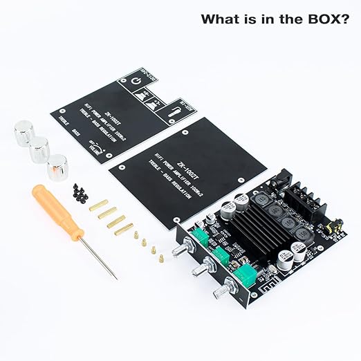 Hosyond ZK-1002T 100W+100W Bluetooth Amplifier Board with Treble and Bass Control 2.0 Channel Stereo Bluetooth AMP Board for DIY Speakers Home Theater
