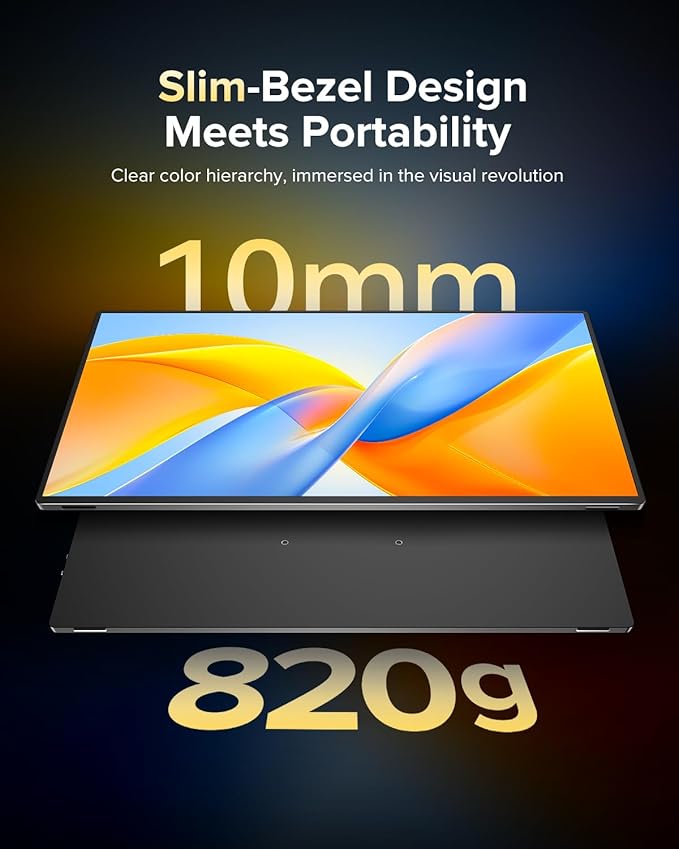 EVICIV Portable Monitor 4K 1200 Nits, 16" Laptop Monitor, 3840 * 2400 UHD, 1MS FreeSync, 2000:1 Contrast, USB-C & HDMI, VESA & Smart Case, Travel Second Screen for Computer, Mini PC, Game Consoles