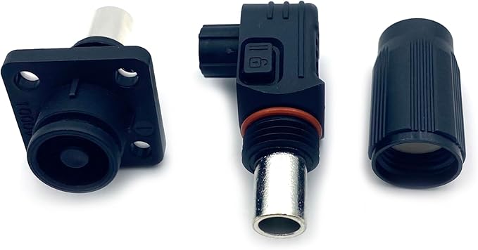 1 Set Battery Energy Storage Connector, 150A High Current Connectors Quick Plug Terminal Black Right Angle Plug and Socket IP67 Waterproof Power Adapter Crimping 35mm² Wiring (1500V)