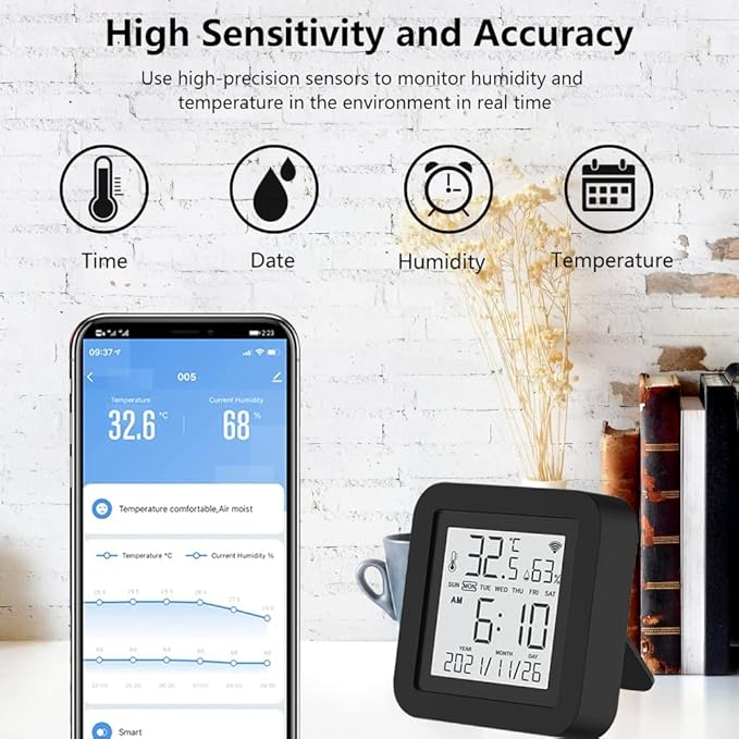 eMylo USB Smart WiFi IR Remote Control with Temperature & Humidity Sensor – Tuya App Control, Compatible with Alexa, Universal Controller for TV/AC/Audio/DVD