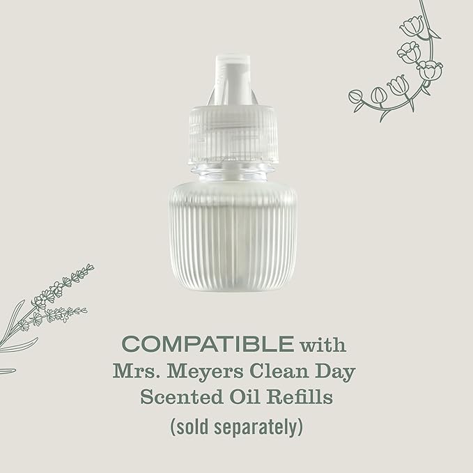 MRS. MEYER'S Clean Day Premium Scented Oil Diffuser, Wall Plug in Air Freshener, Aromatherapeutic Home Scent Device, Automatic Shut-Off and Adjustable Scent Control, Refills Sold Separately