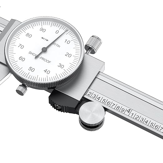 HDLNKAK Dial Caliper Shockproof Dial Caliper Precision Caliper with Watch 0-6" Range, 0.001” Resolution 6 Inch with 0.001" Precision Calipers 4-Way Measurement with Plastic Case