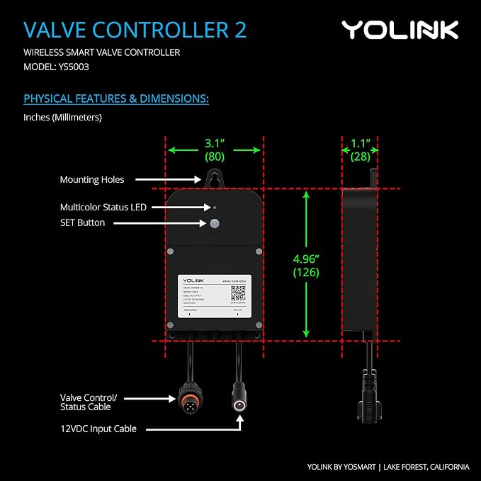 YoLink Wireless Smart Valve Control Kit, Wireless Controller 2, LoRa Long Range - Image 3