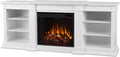 Real Flame Fresno 72" TV Stand with Electric Fireplace in White, Entertainment Center with Electric Fireplace, Living Room TV Stand with Fireplace, fits up to 70" TV