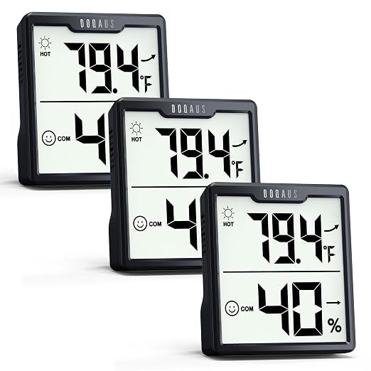 DOQAUS 3 Pieces Digital Hygrometer Indoor Thermometer Humidity Meter by DOQAUS