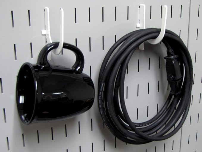 Wall Control Pegboard Accessory - U-Shaped Slotted Metal Hook - White (Pack of 2)