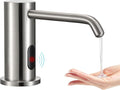 Automatic Soap Dispenser Touchless for Kitchen Bathroom Sink Built in Electric Soap Dispenser Infrared Sensors Liquid Commercial Dispenser with Bottle and Pump 33.81oz/1000ml (Brushed Nickel)
