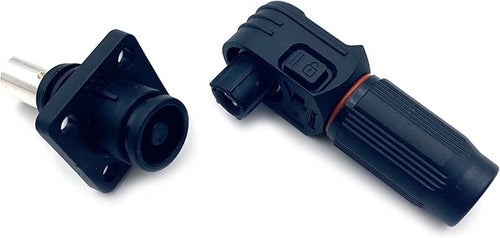 1 Set Battery Energy Storage Connector, 150A High Current Connectors Quick Plug Terminal Black Right Angle Plug and Socket IP67 Waterproof Power Adapter Crimping 35mm² Wiring (1500V)